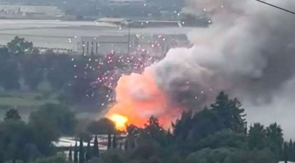 La tarde de este 25 de agosto se registró la explosión de un polvorín en La Saucera, Tultepec. CAPTURA DE VIDEO