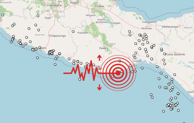 &nbsp;Sismo en Oaxaca. ESPECIAL / SSN