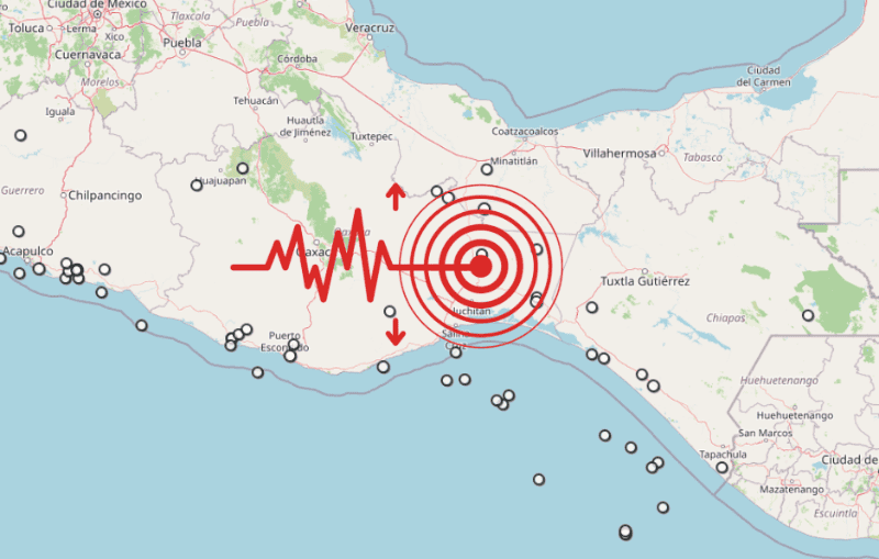 &nbsp;Sismo en Oaxaca. ESPECIAL / SSN