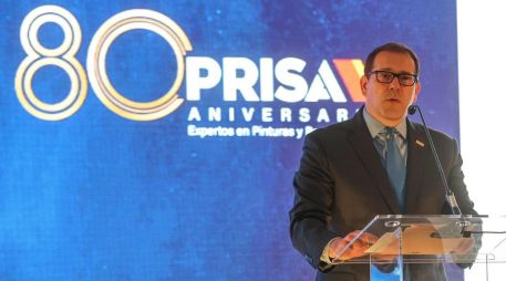 Juan Carlos Caballero, director de Pinturas Prisa mencionó que el gran reto que tiene es seguir construyendo un futuro que permita celebrar otros 80 años más. EL INFORMADOR/A. Navarro