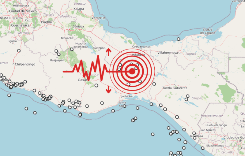 &nbsp;Sismo en Oaxaca. ESPECIAL / SSN