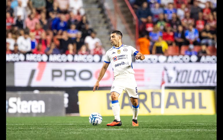 Erik Lira, durante el partido de la jornada 4 del torneo Apertura 2026 de la Liga BBVA MX, entre los Xolos de Tijuana y la Máquina Celeste del Cruz Azul, realizado en el Estadio Caliente. IMAGO7