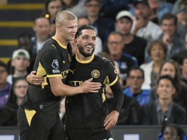Erling Haaland y Rayan Cherki marcaron doblete cada uno para darle el triunfo al City. EFE