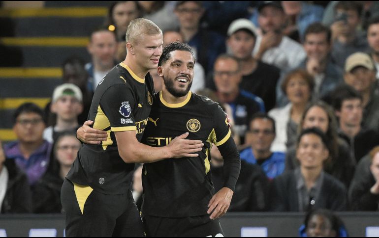 Erling Haaland y Rayan Cherki marcaron doblete cada uno para darle el triunfo al City. EFE