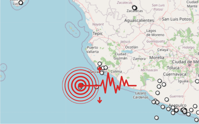Sismo en Jalisco. ESPECIAL / SSN&nbsp;