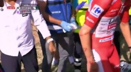 Imagenes del accidente de Pogacar en España