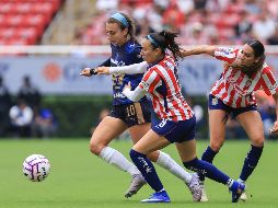 Pumas derrotó 0-2 a Chivas Femenil en el Estadio AKRON y puso fin a una racha de 12 partidos sin perder de las rojiblancas como locales. IMAGO7.