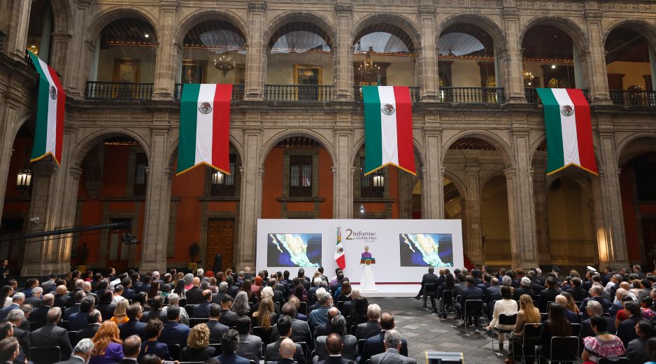La Mandataria Federal destacó avances en materia de seguridad, salud, educación, vivienda y economía. EFE/S. Gutiérrez
