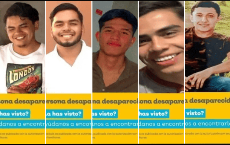 Hasta el momento, el paradero de los jóvenes sigue sin conocerse, por lo que siguen reportados como desaparecidos. CORTESÍA/ Comisión de Búsqueda de Personas del Estado de Jalisco