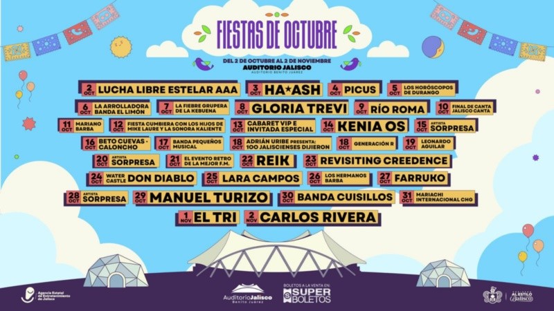 Cartelera del Foro Principal de las Fiestas de Octubre. ESPECIAL&nbsp;