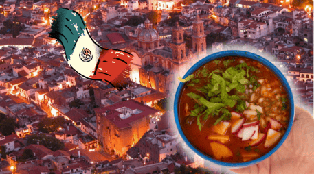 Taxco de Alarcón se posiciona como el Pueblo Mágico con el mejor pozole rojo para este 15 de septiembre. Conoce los detalles de este destino guerrerense ideal para las Fiestas Patrias. ESPECIAL/Secretaría de Turismo/Canva