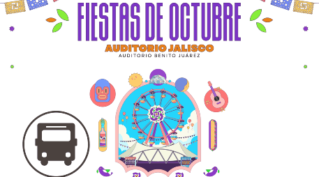 Siempre guarda como referencia Periférico Norte y Auditorio; dos puntos clave para ubicarte y acercarte a la zona de las Fiestas de Octubre. ESPECIAL/Fiestas de Octubre