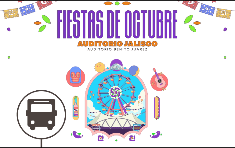 Siempre guarda como referencia Periférico Norte y Auditorio; dos puntos clave para ubicarte y acercarte a la zona de las Fiestas de Octubre. ESPECIAL/Fiestas de Octubre