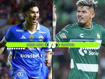 Cruz Azul buscará aprovechar su mejor posición en la Tabla General ante un Santos que todavía no conoce la victoria en el torneo. ESPECIAL / IMAGO7 y CANVA
