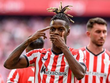 Williams tras anotar gol en la victoria del Athletic Club frente al Atlético de Madrid. EFE / Javier Zorrilla