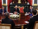El presidente de Rusia, Vladímir Putin, participa en una reunión con los emisarios de la Casa Blanca, Steve Witkoff y Jared Kushner. EFE/M. Metzel