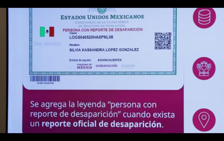 El pasado 19 de mayo, la titular de la Segob, Rosa Icela Rodríguez anunció la CURP con cambios en personas con reporte de desaparición. SUN/C. Mejía