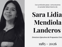La directora ejecutiva de la asociación civil Propuesta Cívica, Sara Lidia Mendiola Landeros (1985-2026). FACEBOOK / @propuestacivica.mx