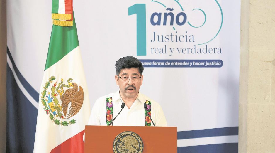 El ministro presidente de la SCJN, Hugo Aguilar, defendió los avances de los últimos 12 meses. EL UNIVERSAL