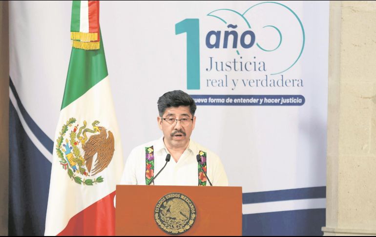 El ministro presidente de la SCJN, Hugo Aguilar, defendió los avances de los últimos 12 meses. EL UNIVERSAL