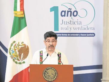El ministro presidente de la SCJN, Hugo Aguilar, defendió los avances de los últimos 12 meses. EL UNIVERSAL