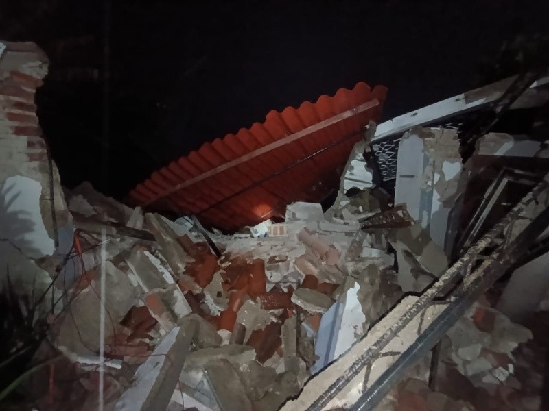 Imagen del derrumbe en Tonalá. ESPECIAL&nbsp;