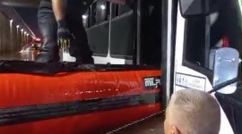 Inundación en el paso a desnivel de la Carretera a Nogales, ubicado en la zona de La Moderna. ESPECIAL