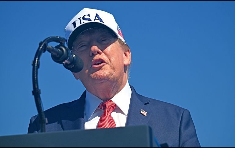Trump participó en un acto organizado por la fundación Tunnel to Towers, que apoya a familiares de policías, militares y bomberos que murieron tras responder a los ataques del 11 de septiembre. EFE/A. GORDON
