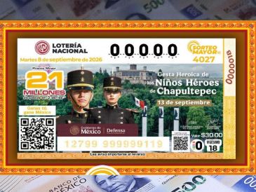 El billete del Sorteo Mayor 4027 conmemoró la Gesta Heroica de los Niños Héroes de Chapultepec. ESPECIAL