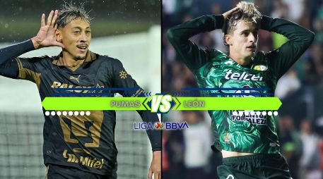 Pumas y León se enfrentan este jueves en Ciudad Universitaria en un partido pendiente de la Jornada 7 del Apertura 2026. ESPECIAL / IMAGO7 y CANVA