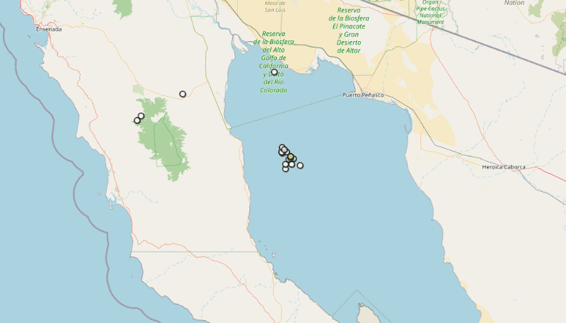 &nbsp;Sismo en Baja California. ESPECIAL / SSN
