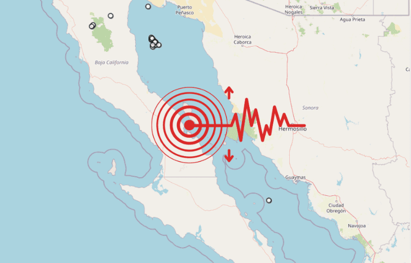 &nbsp;Sismo en Baja California Sur. ESPECIAL / SSN