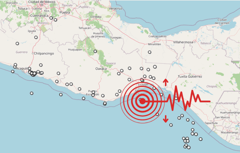 &nbsp;Sismo en Oaxaca. ESPECIAL / SSN