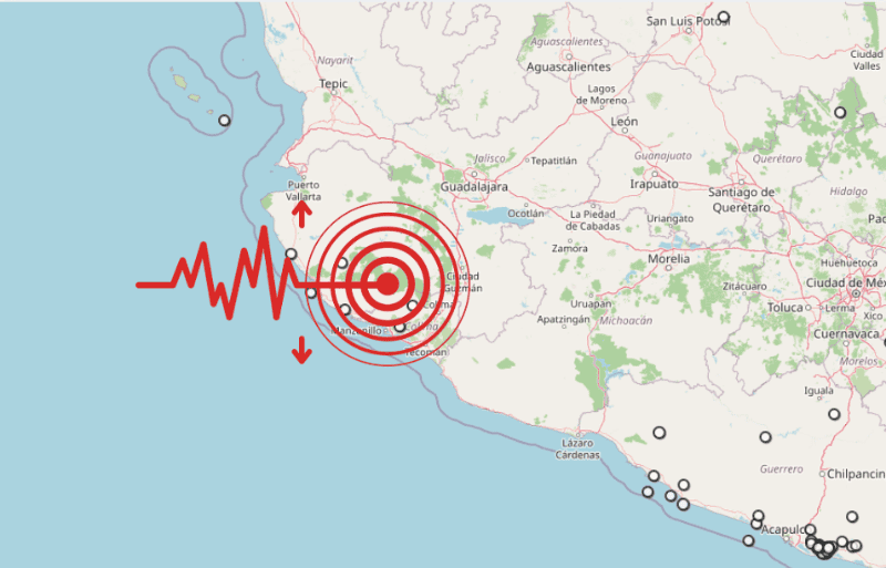 &nbsp;Sismo en Jalisco. ESPECIAL / SSN