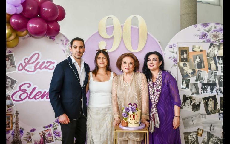 Michel Issa Rubio, Luze Issa Rubio, Luz Elena Salazar y Luz Elena Rubio. GENTE BIEN JALISCO / 90 años de Luz Elena Salazar de Rubio
