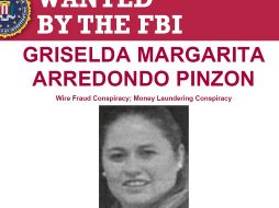 Griselda Arredondo es acusada de coordinar una trama de despojos y blanqueo de capitales en favor del Cártel Nueva Generación. X/FBIMostWanted