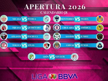 América, Cruz Azul, Monterrey y Tigres protagonizarán algunos de los partidos más esperados de la Jornada 8 del Apertura 2026 de la Liga MX. ESPECIAL / CANVA