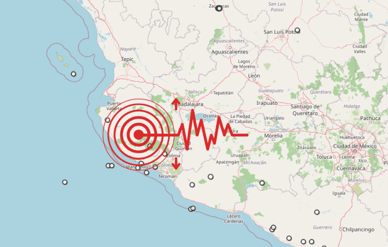 &nbsp;Sismo en Jalisco. ESPECIAL / SSN