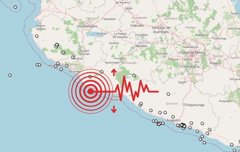 &nbsp;Sismo en Michoacán. ESPECIAL / SSN