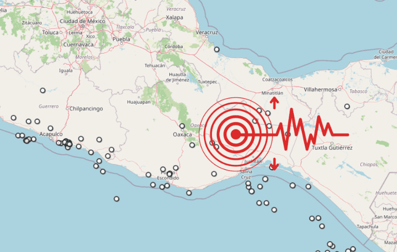 &nbsp;Sismo en Oaxaca. ESPECIAL / SSN