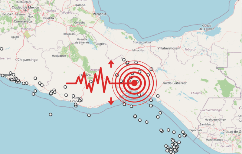 &nbsp;Sismo en Oaxaca. ESPECIAL / SSN