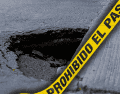El área afectada fue acordonada para alertar a la ciudadanía respecto del hoyanco y evitar algún riesgo. EL INFORMADOR/ARCHIVO ESPECIAL