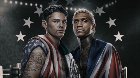 Ryan García expone por primera vez el título que ganó en febrero de este año. X/Zuffa_Boxing
