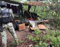 En el inmueble de Santa María del Oro fueron localizados diversos equipos y sustancias químicas presuntamente utilizados para la producción de drogas sintéticas. ESPECIAL