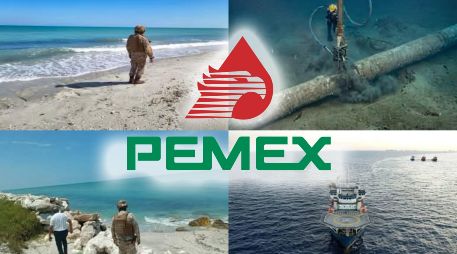 A través de redes sociales, Pemex compartió fotografías de las labores de limpieza en Campeche. ESPECIAL / FACEBOOK Pemex