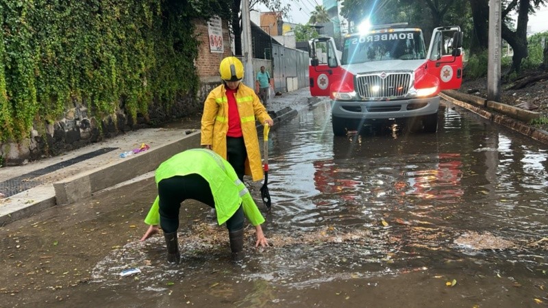 Diversas zonas de Guadalajara han presentado inundaciones o caídas de árboles por las fuertes lluvias. ESPECIAL / Bomberos de Guadalajara&nbsp;