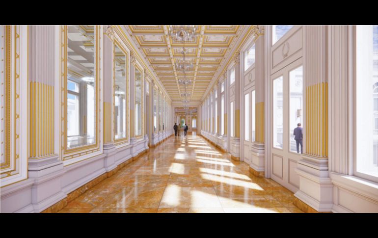 Proyección digital del salón de baile en el ala este de la Casa Blanca. ESPECIAL / Truth Social @realDonaldTrump