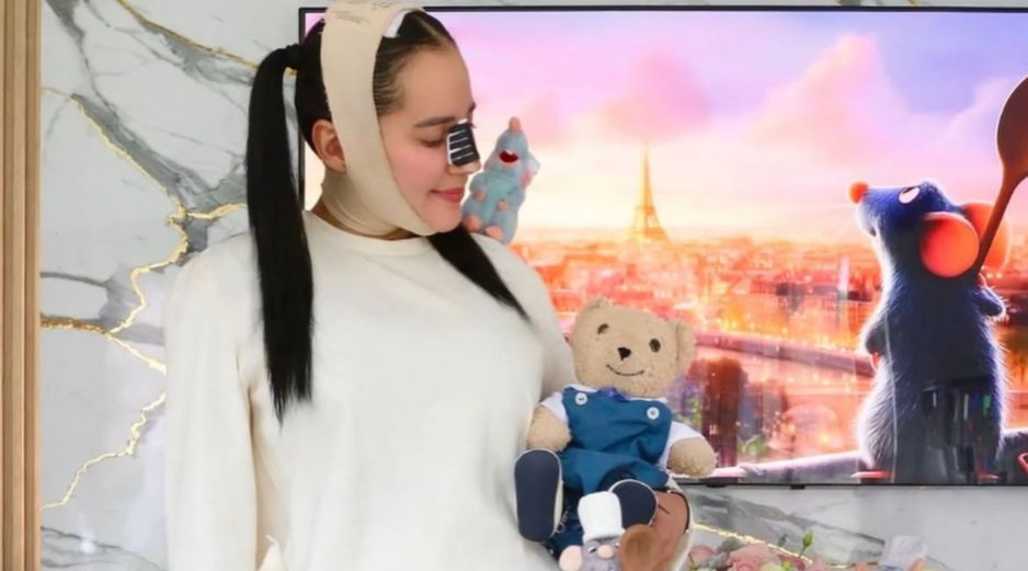 Sandra Cuevas celebró los 5 años de su oso de peluche 'Daniell' con una extravagante fiesta de temática francesa, pastel de tres pisos y un viaje a París. INSTAGRAM/daniell_1.00