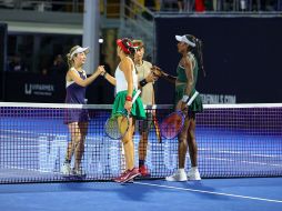 Giuliana Olmos y Asia Muhammad quedaron eliminadas en la primera ronda de dobles del Guadalajara Open 2026 tras ser remontadas por Momoko Kobori y Peangtam Plipuech. CORTESÍA/GDL OPEN.