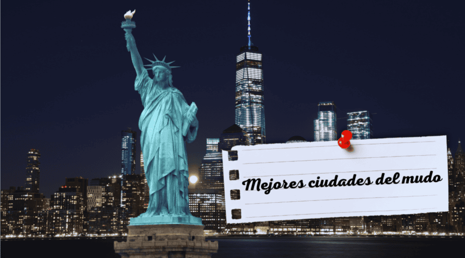 Nueva York encabeza la lista mundial, consolidando su innegable poderío económico. ESPECIAL / CANVA